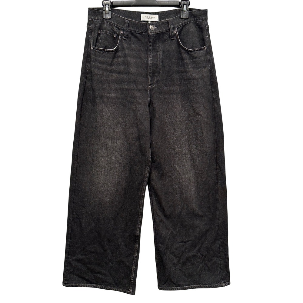 Rag & Bone Miramar Terry Andi Wide Leg Pant Faded Black RC0825F7MTE Womens 31